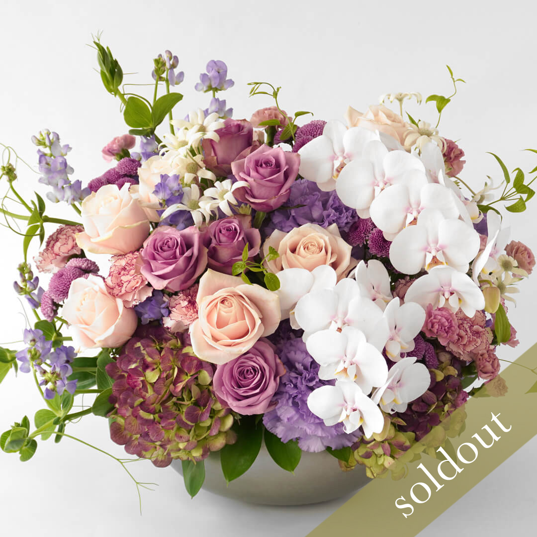 【母の日】濃淡ピンクの大輪バラやカーネーションのアレンジメント