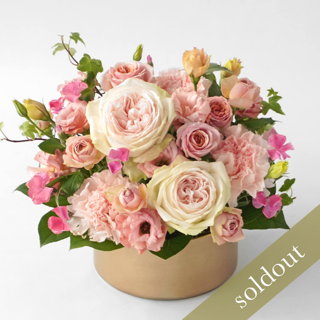 【母の日】淡いピンクのバラのトルコキキョウのアレンジメント