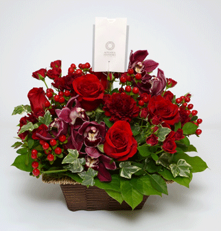 赤い色調のアレンジメント