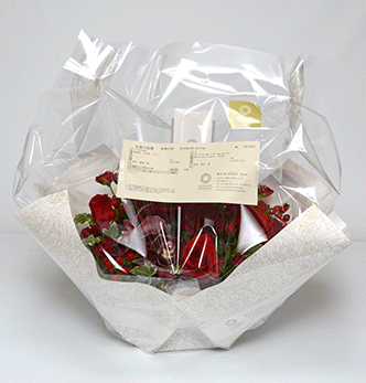 ラッピングしたアレンジメント