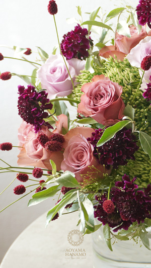 スカビオサとバラのブーケ