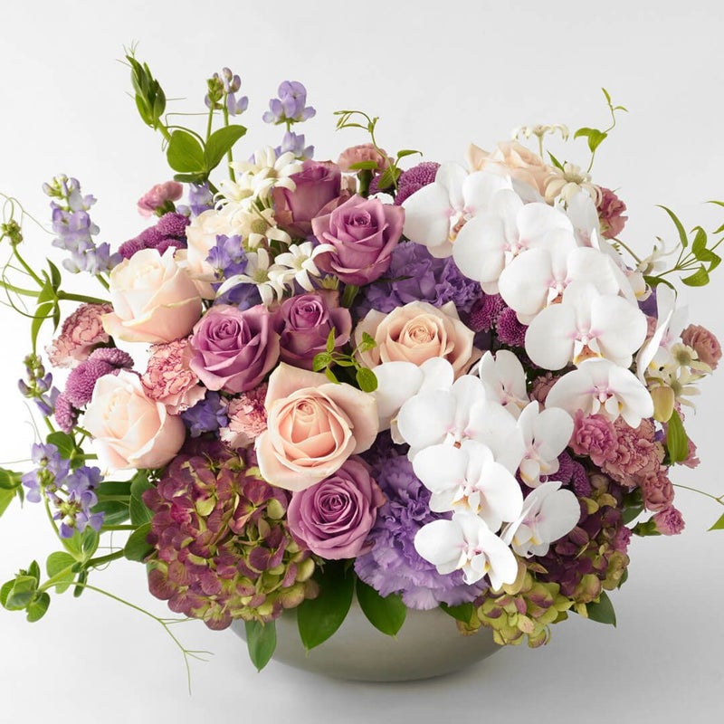 【母の日】濃淡ピンクの大輪バラやカーネーションのアレンジメント