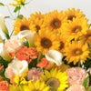 【父の日】黄色いヒマワリやオレンジのバラのアレンジメント