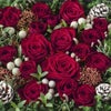 【お歳暮・クリスマス】赤い大輪バラやスプレーバラのボックスアレンジメント